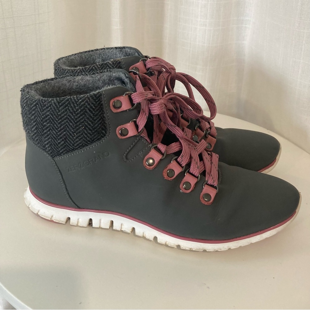 COLE HAAN ZEROGRAND Women Dark grey/lavender waterproof ankle shoe size US 6.